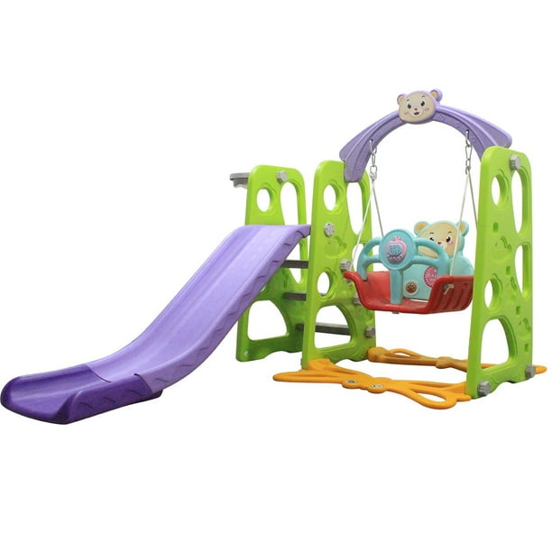 Details about   Indoor/Outdoor Play Kids Climber & Swing Set Backyard Playground Outside Slide